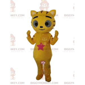 Costume da mascotte giallo gatto BIGGYMONKEY™, costume da