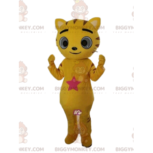 Costume de mascotte BIGGYMONKEY™ de chat jaune, costume de