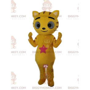 Costume da mascotte giallo gatto BIGGYMONKEY™, costume da