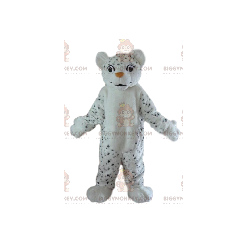 BIGGYMONKEY™ mascot costume of white and black tiger, leopard