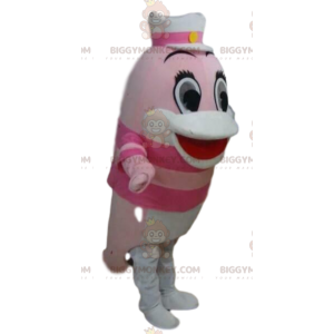 Costume da mascotte BIGGYMONKEY™ delfino rosa, costume da