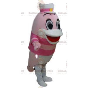 Costume de mascotte BIGGYMONKEY™ de dauphin rose, costume de