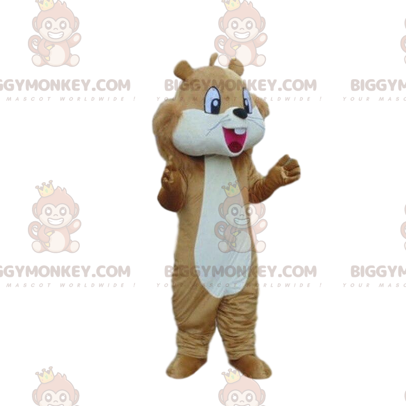 Disfraz de mascota BIGGYMONKEY™ ardilla marrón y blanca