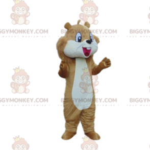 BIGGYMONKEY™ costume da mascotte scoiattolo marrone e bianco