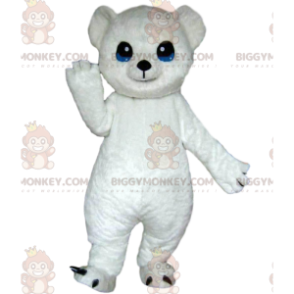 IJsbeer BIGGYMONKEY™ mascottekostuum, witte teddybeerkostuum -