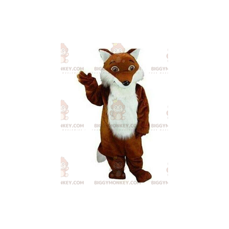 Costume de mascotte BIGGYMONKEY™ de renard marron et blanc