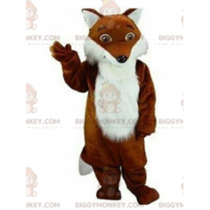 BIGGYMONKEY™ mascot costume brown and white fox, furry, fox