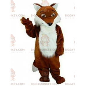 Costume de mascotte BIGGYMONKEY™ de renard marron et blanc