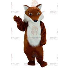 Costume de mascotte BIGGYMONKEY™ de renard marron et blanc