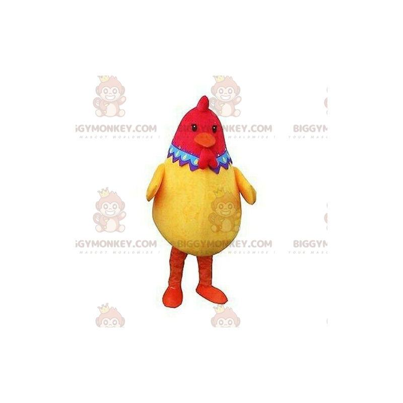 Costume da mascotte gallina gialla e rossa BIGGYMONKEY™ di