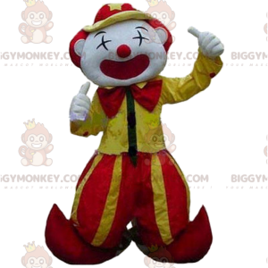 Gele en rode clown BIGGYMONKEY™ mascottekostuum, Circus