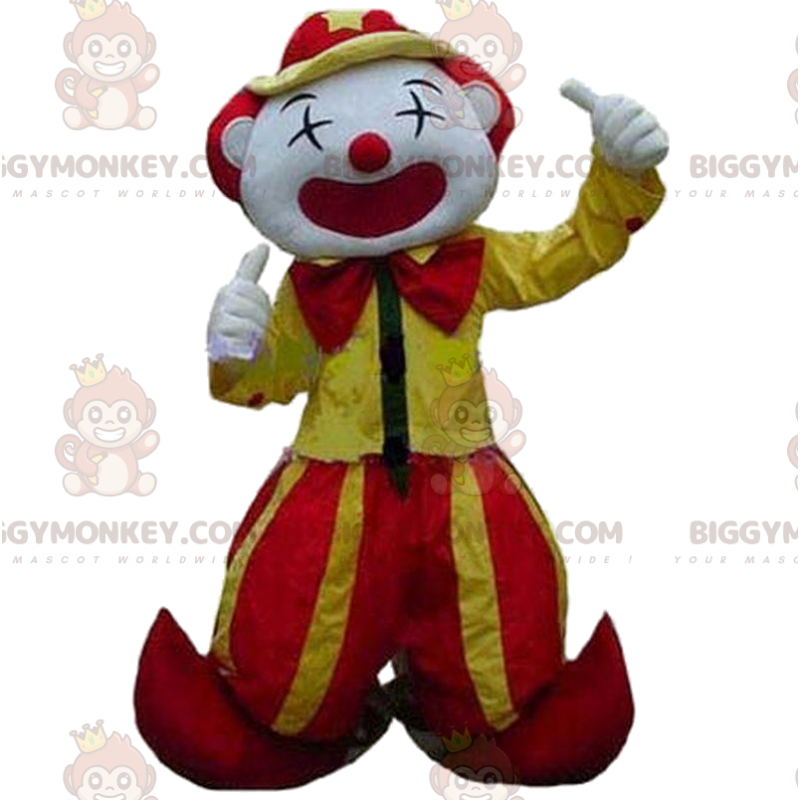 Costume da clown BIGGYMONKEY™ giallo e rosso, costume da