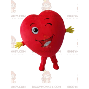 Knipogend reus rood hart BIGGYMONKEY™ mascottekostuum -