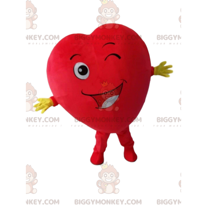 Costume de mascotte BIGGYMONKEY™ de cœur rouge géant, faisant