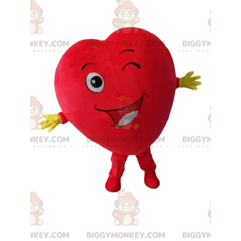Winking Giant Red Heart BIGGYMONKEY™ Mascot Costume –