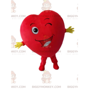 Costume de mascotte BIGGYMONKEY™ de cœur rouge géant, faisant