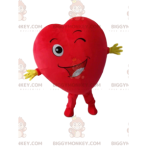 Fantasia de mascote BIGGYMONKEY™ de coração vermelho gigante