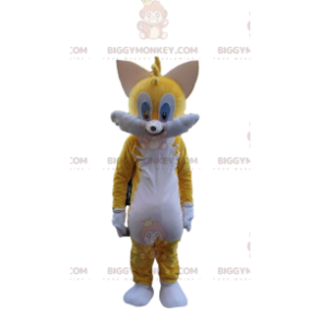Yellow cat BIGGYMONKEY™ mascot costume, colorful cat costume