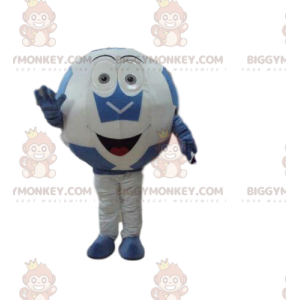 Niebiesko-biała piłka Kostium maskotki BIGGYMONKEY™