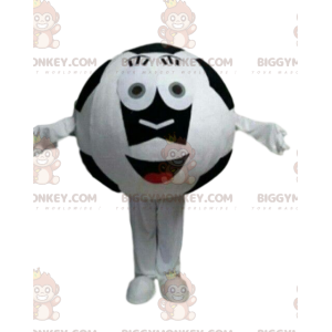 Schwarz-weißer Fußball BIGGYMONKEY™ Maskottchen-Kostüm