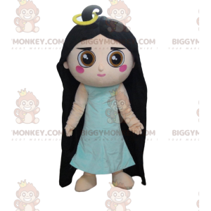 BIGGYMONKEY™ fantasia de mascote menina com cabelo comprido