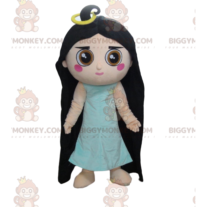 BIGGYMONKEY™ mascot costume girl with long hair, woman costume