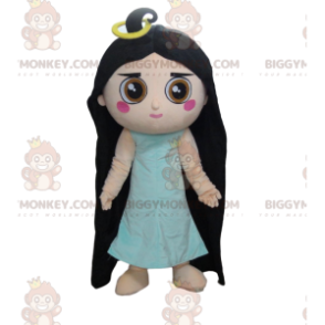 BIGGYMONKEY™ fantasia de mascote menina com cabelo comprido