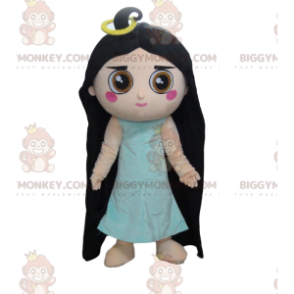 BIGGYMONKEY™ mascot costume girl with long hair, woman costume