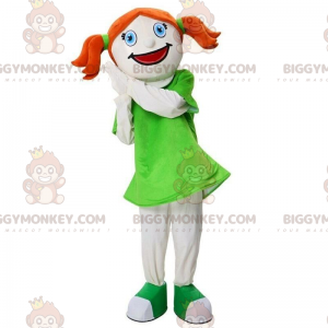 Costume de mascotte BIGGYMONKEY™ de fille rousse, costume de