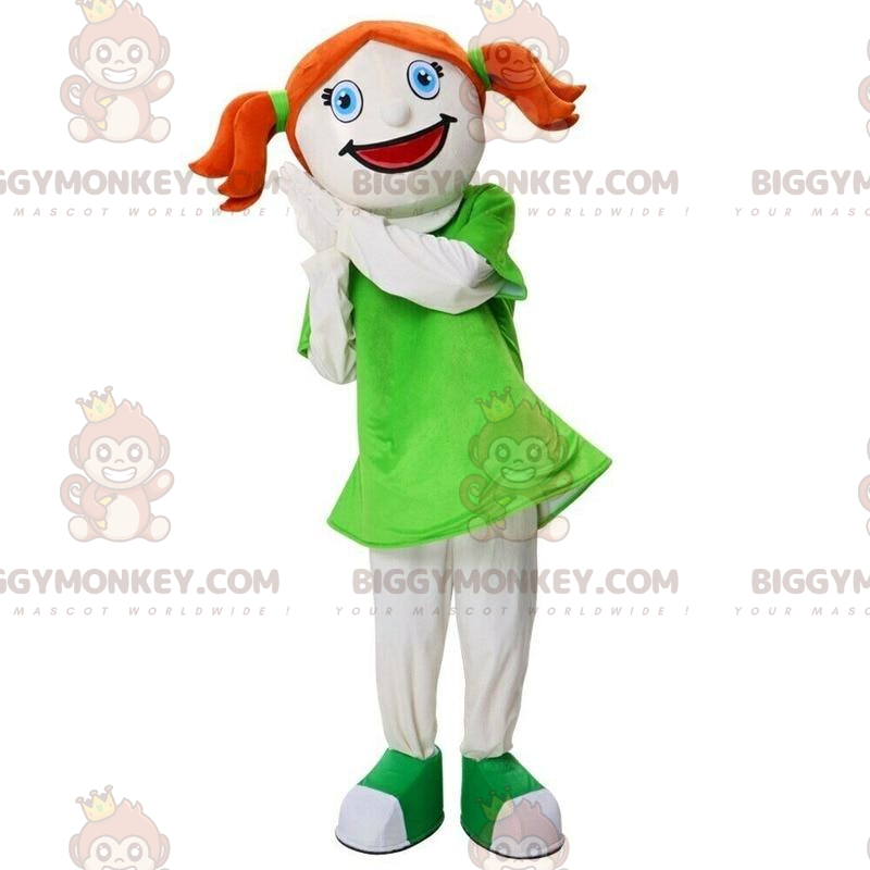 Costume de mascotte BIGGYMONKEY™ de fille rousse, costume de