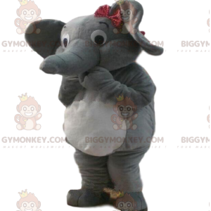 BIGGYMONKEY™ Maskottchenkostüm grauer und weißer Elefant