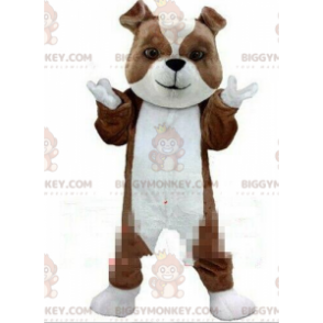 Brązowo-biały pies Kostium maskotka BIGGYMONKEY™, kostium