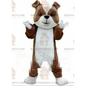 Costume de mascotte BIGGYMONKEY™ de chien marron et blanc