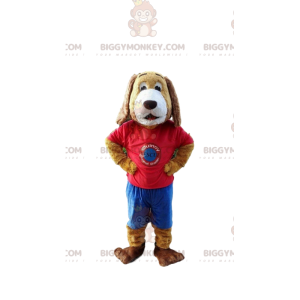 Traje de mascote de cachorro BIGGYMONKEY™ vestido com roupa