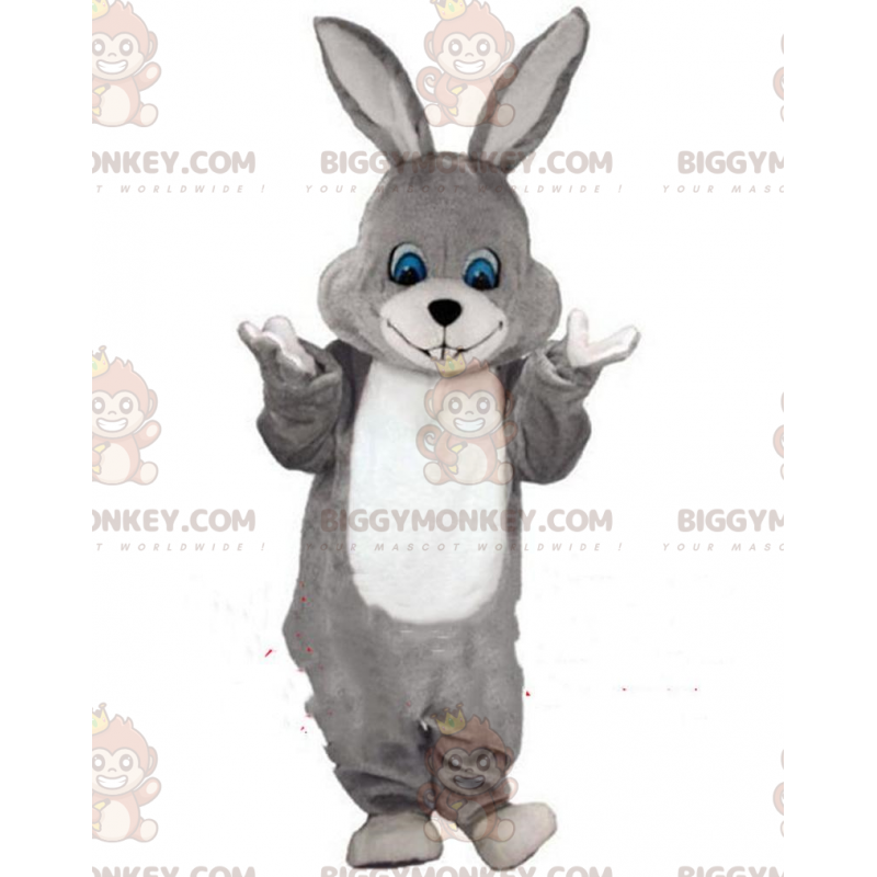 Costume da mascotte BIGGYMONKEY™ coniglio grigio e bianco