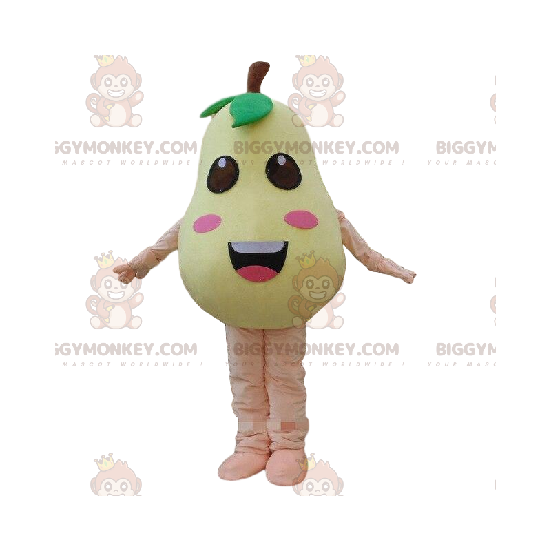 Costume de mascotte BIGGYMONKEY™ de poire jaune, costume de