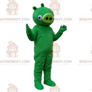 Costume da mascotte di maiale verde BIGGYMONKEY™ dal video di