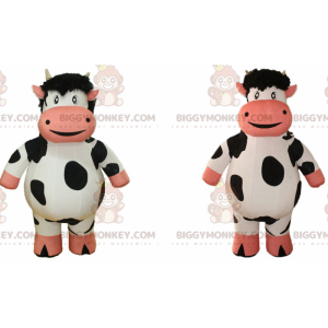 Duo de mascottes BIGGYMONKEY™ de vaches gonflables, costumes de