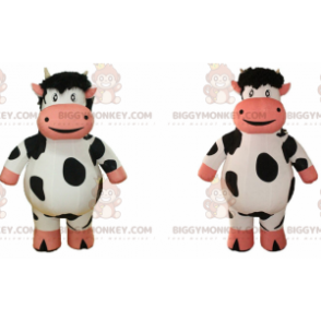2 BIGGYMONKEY's mascotte opblaasbare koeien, boerderijkostuums