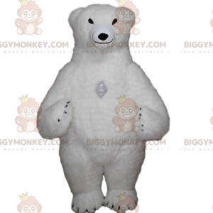 BIGGYMONKEY™ Costume Gonfiabile da Orso Bianco da Mascotte