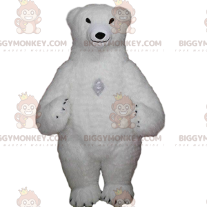 BIGGYMONKEY™ Disfraz inflable de mascota de oso blanco, disfraz