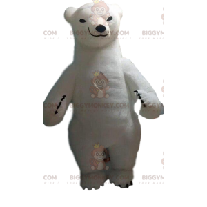 BIGGYMONKEY™ oppustelig hvidbjørnemaskotkostume, kæmpe