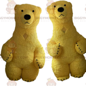 2 ursos amarelos mascote do BIGGYMONKEY™, insufláveis