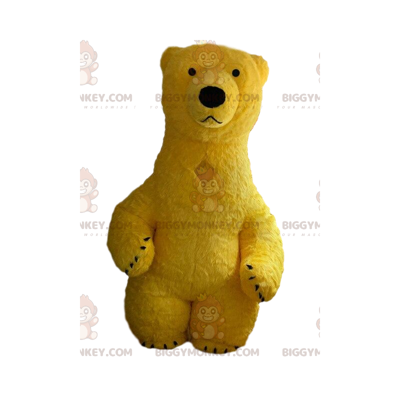 Traje de mascote BIGGYMONKEY ™ urso amarelo inflável, traje de