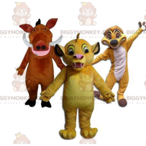 3 Maskottchen von BIGGYMONKEY™, Timon, Pumba und Simba aus dem