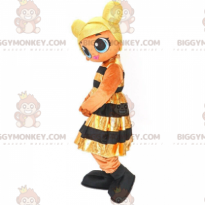 BIGGYMONKEY™ maskottipukutyttö mehiläiseksi pukeutunut
