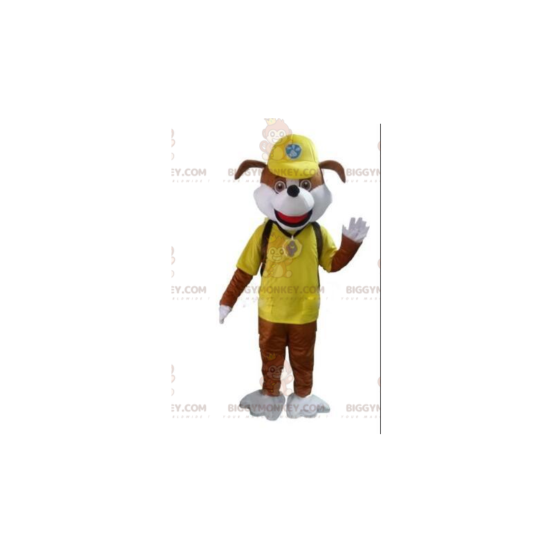 BIGGYMONKEY™ Costume da mascotte di cane marrone in abito