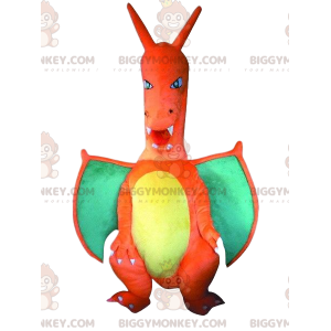 Charizard BIGGYMONKEY™ mascottekostuum, beroemde draak in