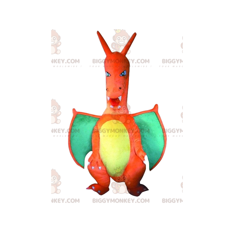 Charizard BIGGYMONKEY™ mascottekostuum, beroemde draak in