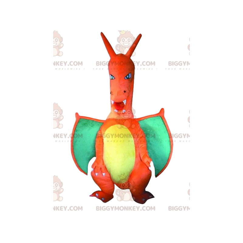 Charizard BIGGYMONKEY™ maskotkostume, berømt drage i Pokemon